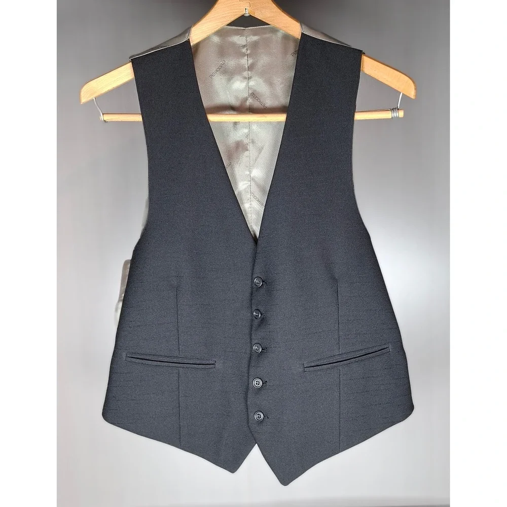 Vintage 70s‎ Petrocelli 3 Piece Suit Mens 40R Black Vest Pants Disco
